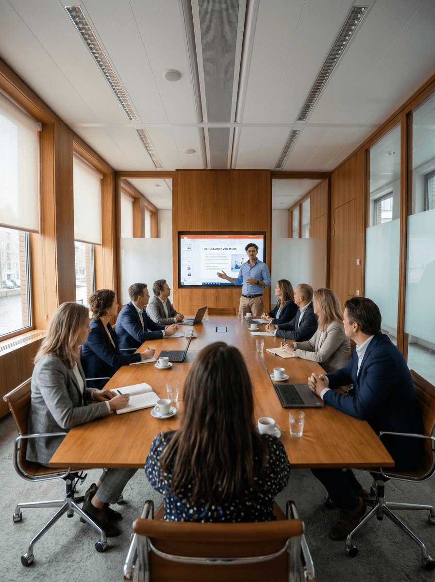 AI Strategie presentatie in boardroom setting