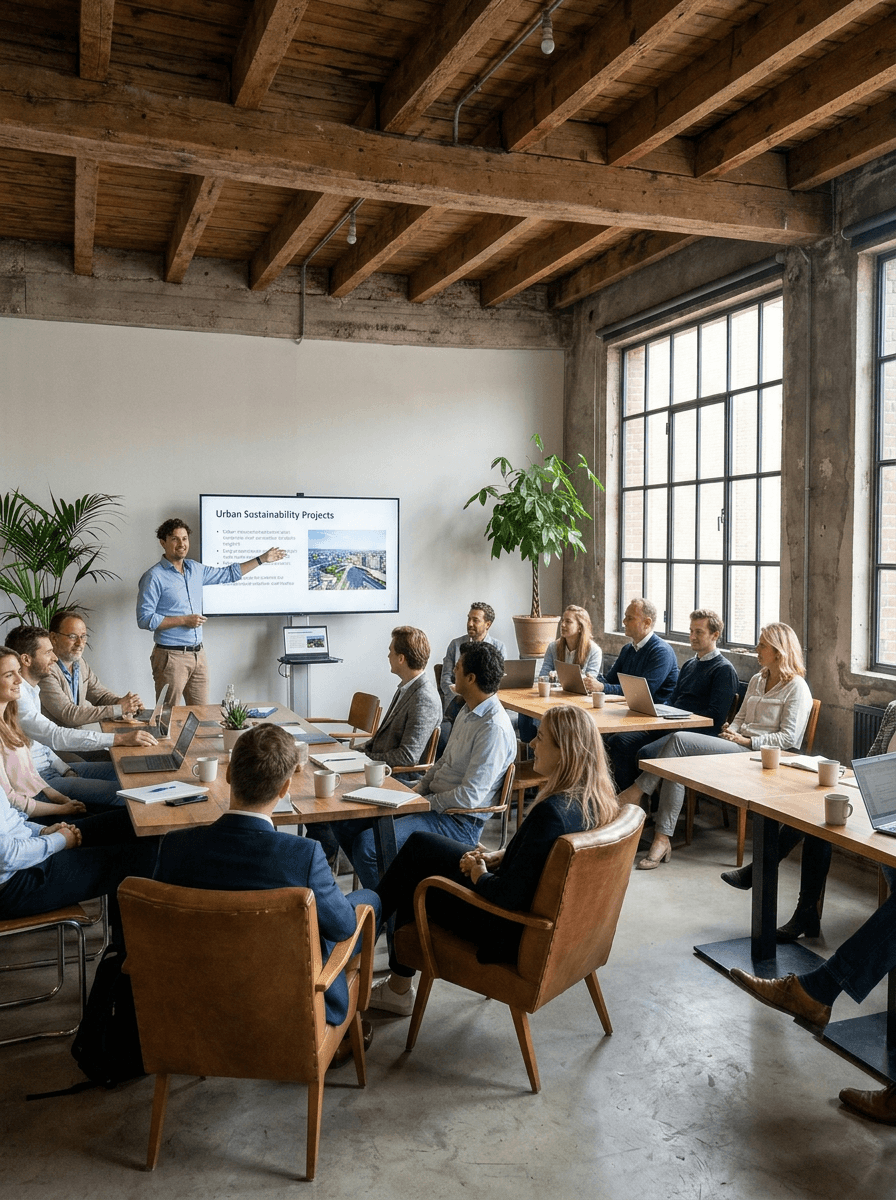 Team werkt samen rond laptop tijdens Claude Cowork sessie